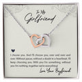 To My Girlfriend I Choose You Interlocking Hearts Necklace