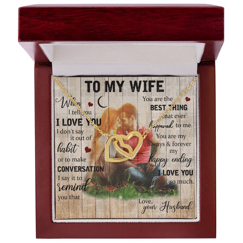 To My Wife Interlocking Hearts Necklace
