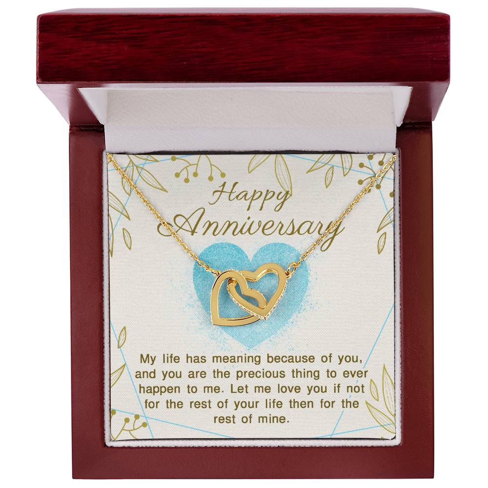 Happy Anniversary You Give My Life Meaning Interlocking Hearts Necklace
