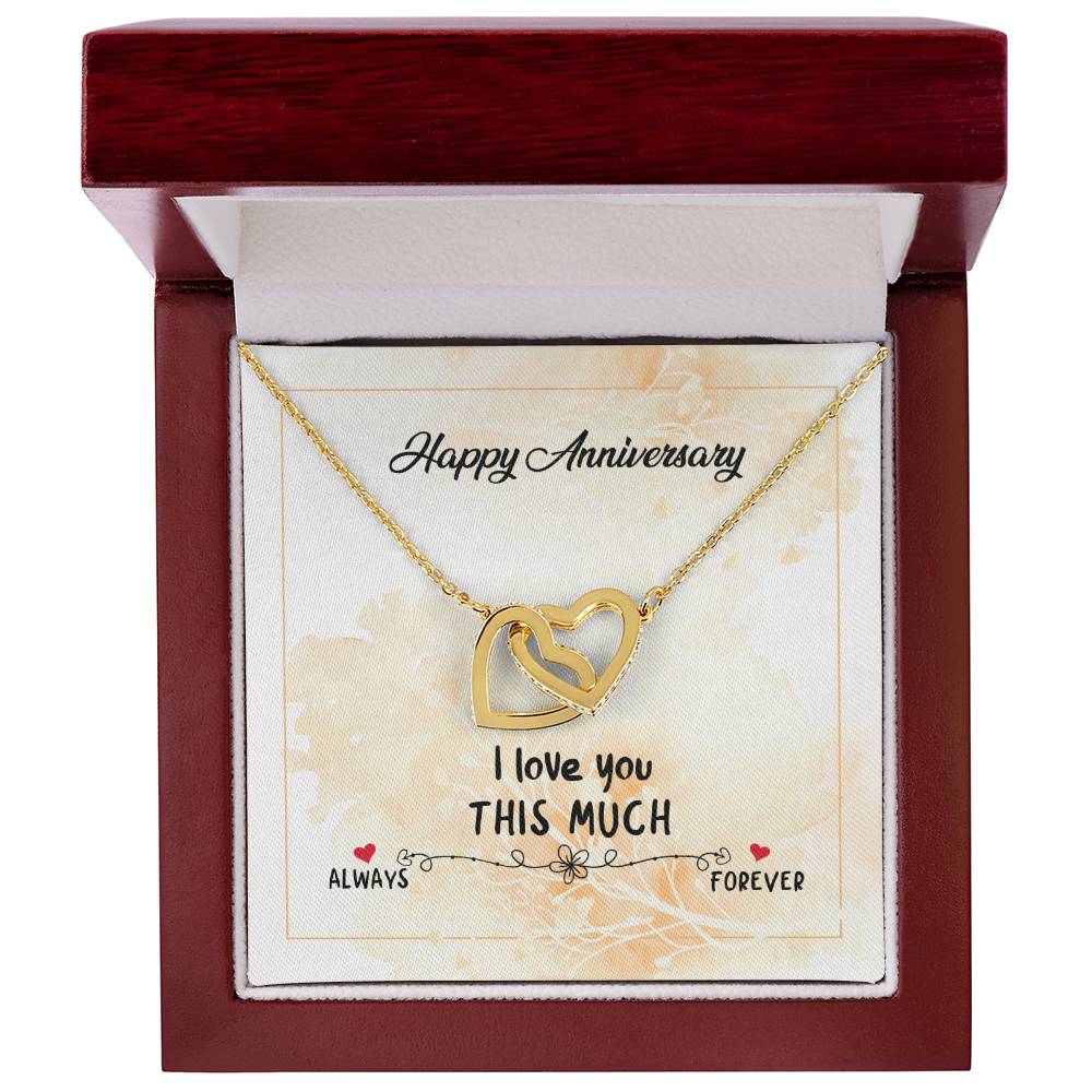 Happy Anniversary I Love You This Much Interlocking Hearts Necklace