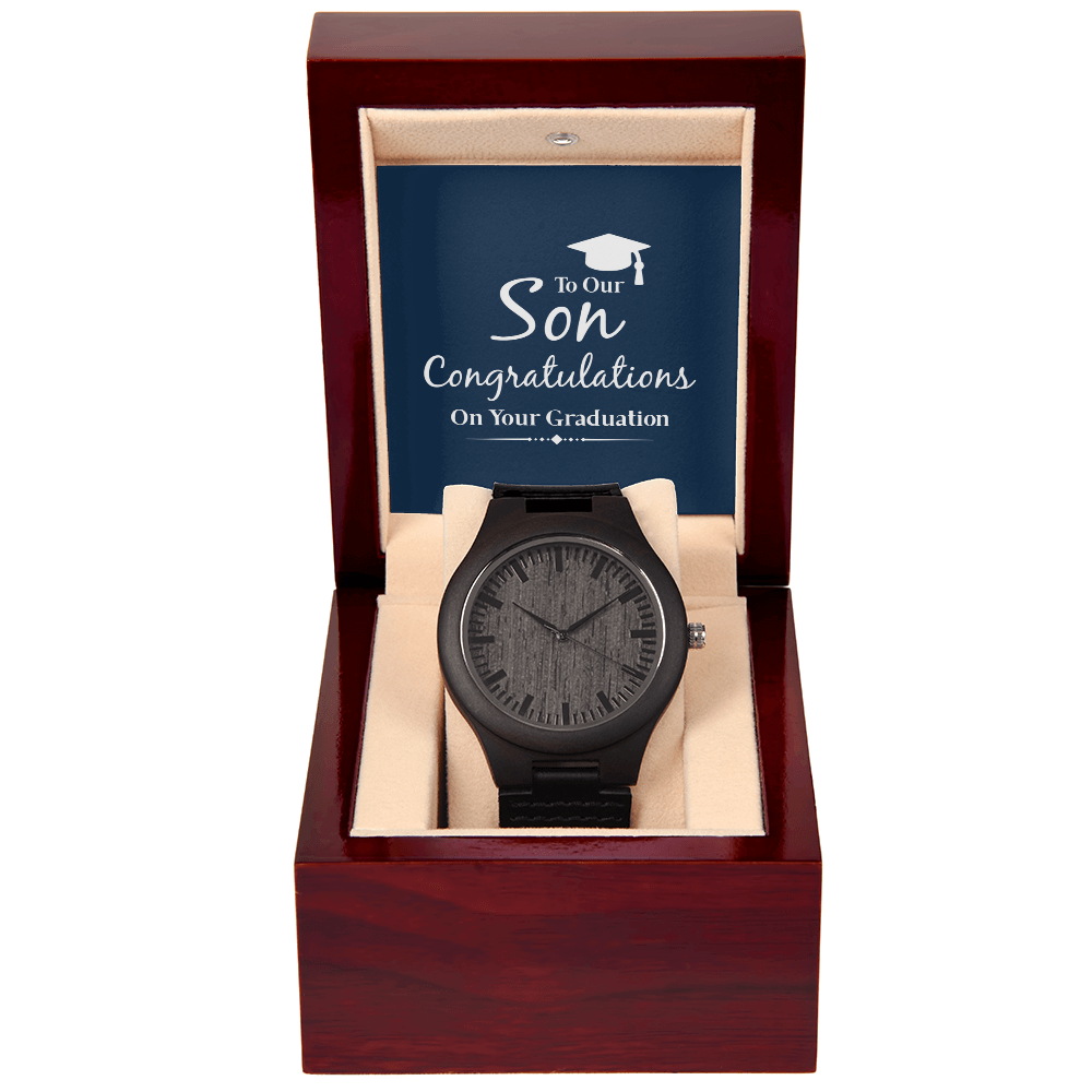 To My Son, Congratulations on Your Graduation Wooden Watch