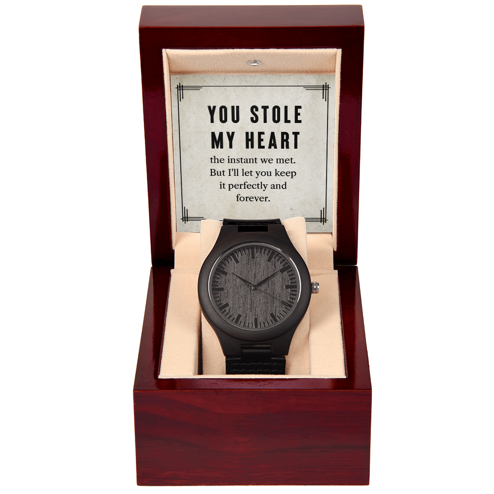 You Stole My Heart Wooden Watch