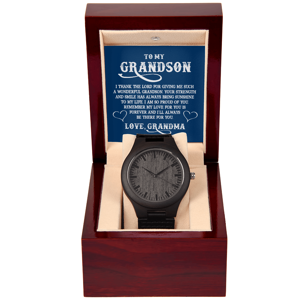To My Grandson, Believe in Yourself Wooden Watch
