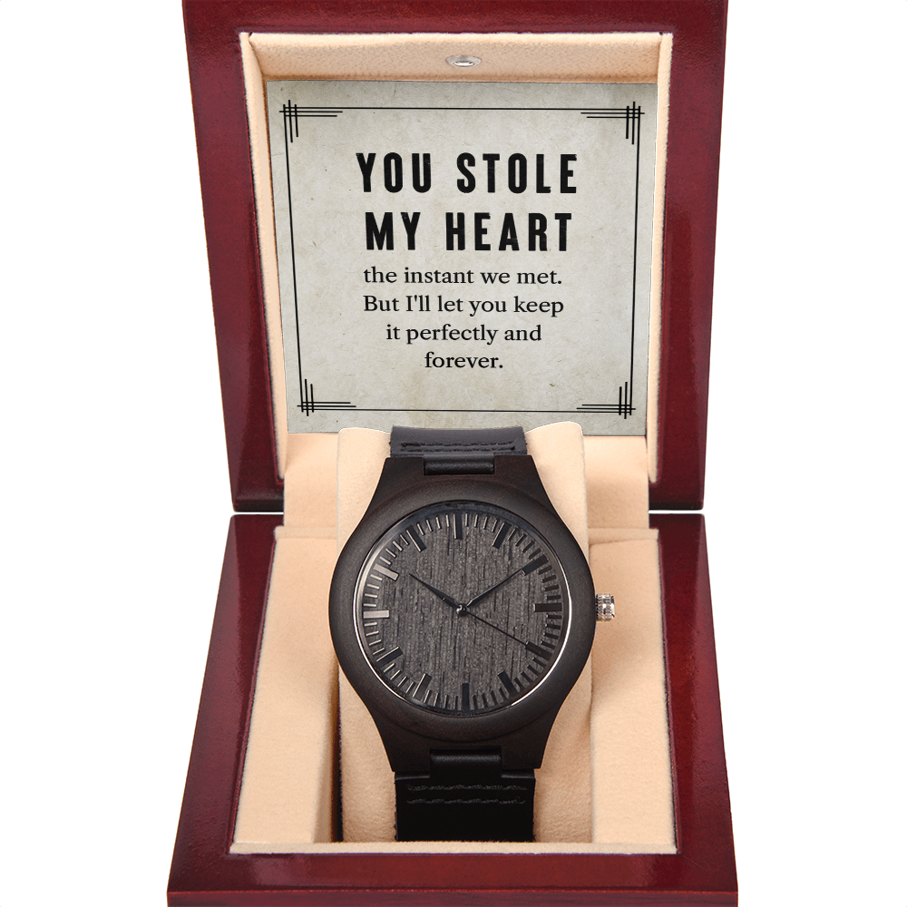 You Stole My Heart Wooden Watch