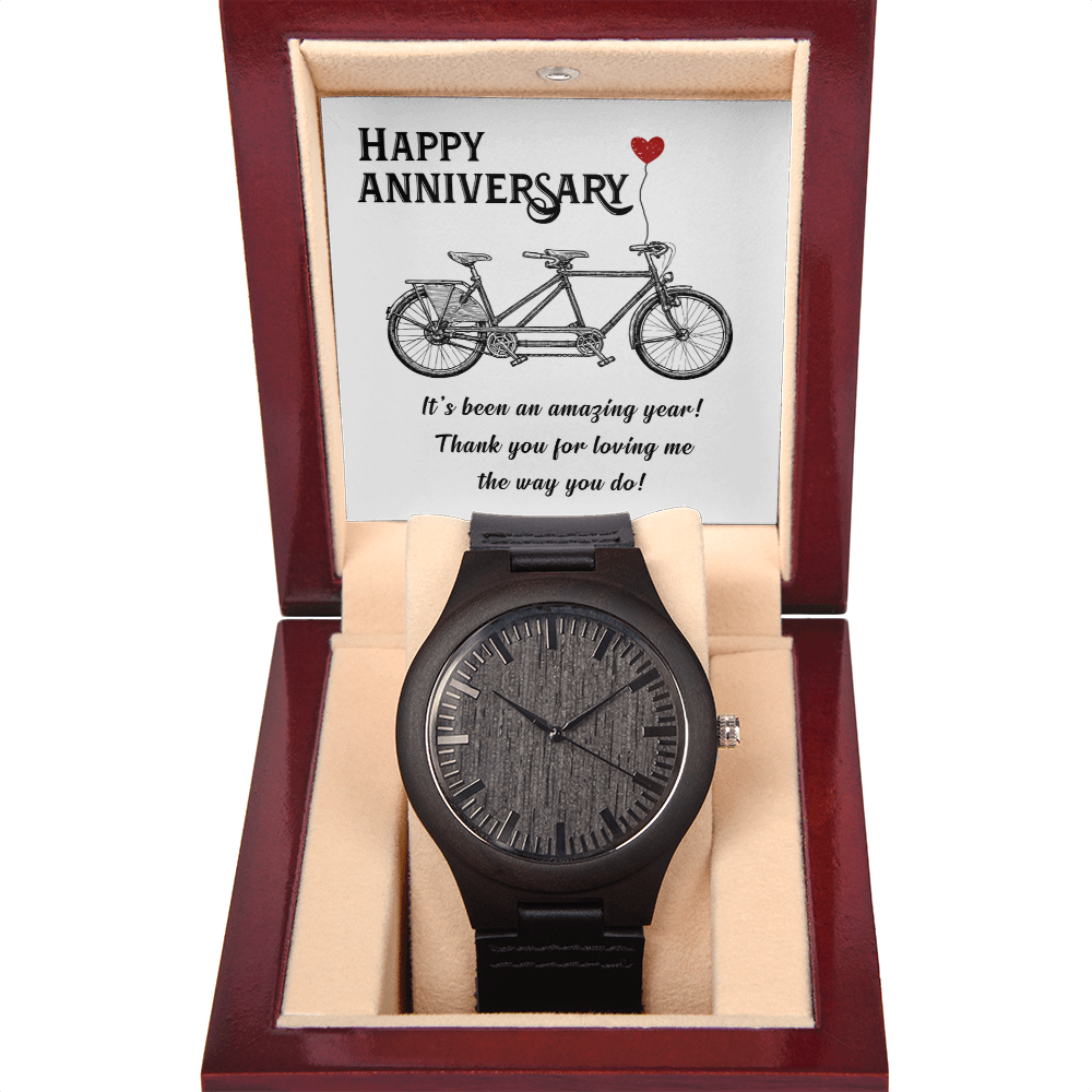 Happy Anniversary, My Perfect Partner Wooden Watch