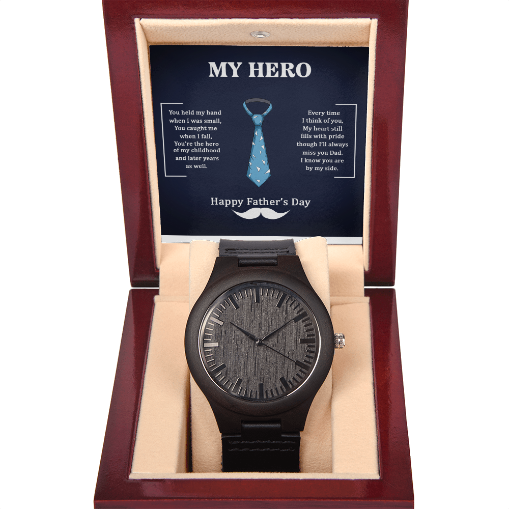 Dad, My Hero Happy Father’s Day Wooden Watch
