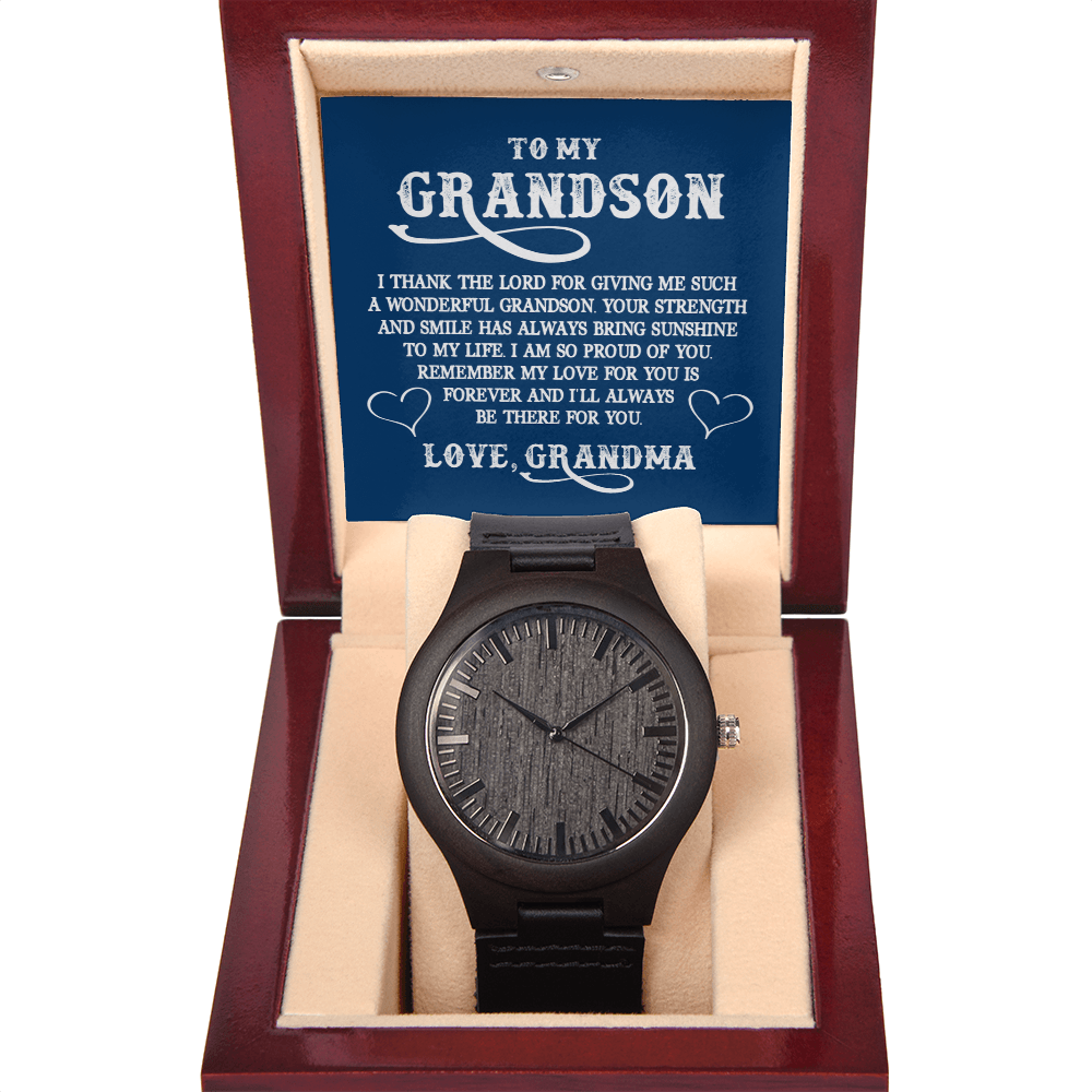 To My Grandson, Believe in Yourself Wooden Watch