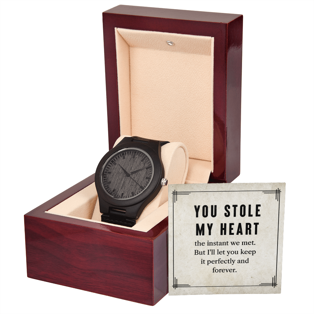 You Stole My Heart Wooden Watch