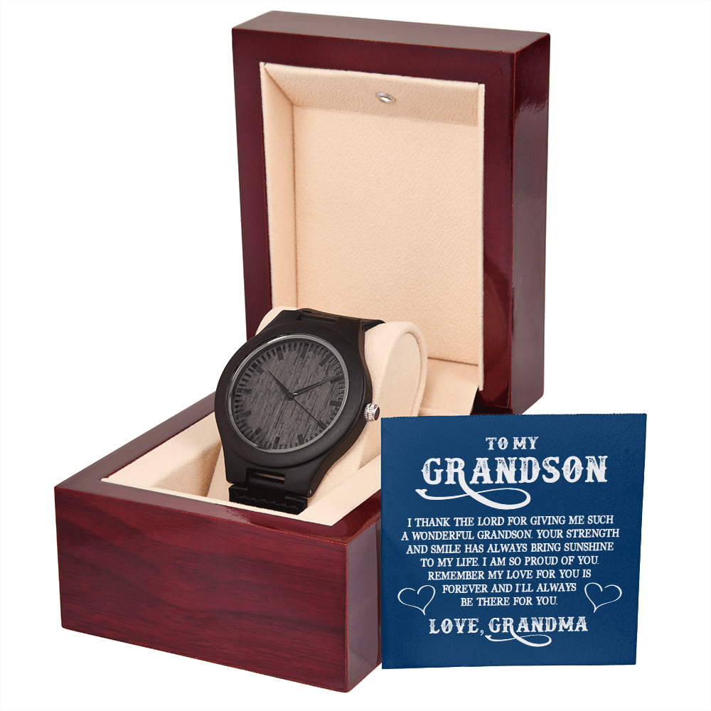 To My Grandson, Believe in Yourself Wooden Watch