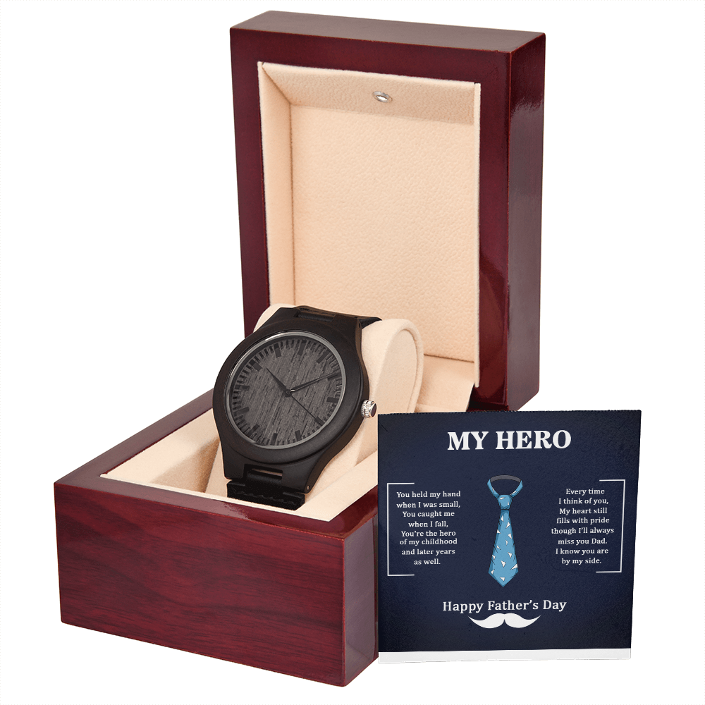 Dad, My Hero Happy Father’s Day Wooden Watch