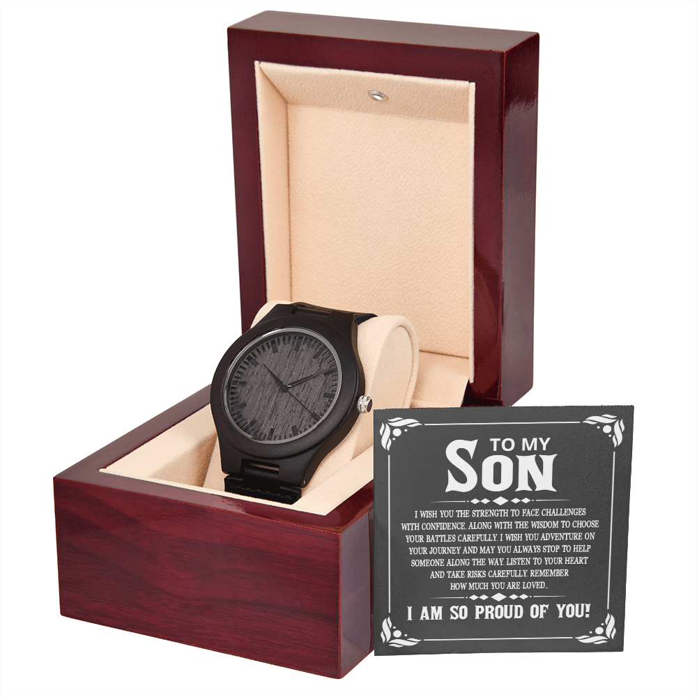 To My Son, I Am So Proud of You Wooden Watch