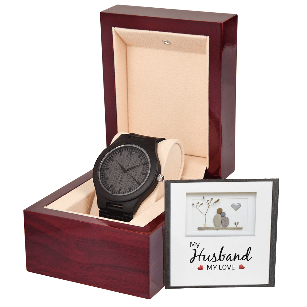 My Husband, My Love Wooden Watch