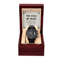 You Stole My Heart Black Chronograph Watch