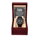 To My Son, I Am So Proud of You Black Chronograph Watch