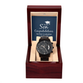 To Our Son, Congratulations on Your Graduation Black Chronograph Watch