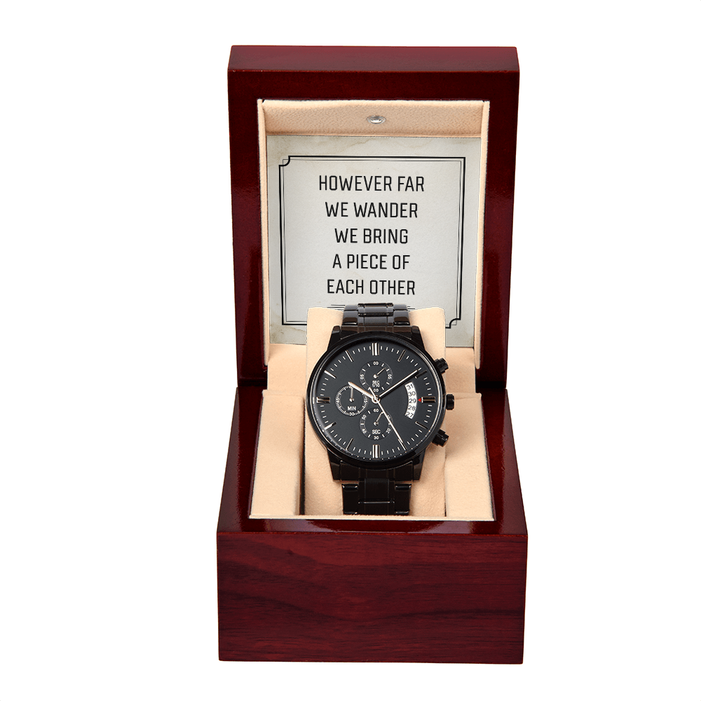 However Far We Wander Black Chronograph Watch