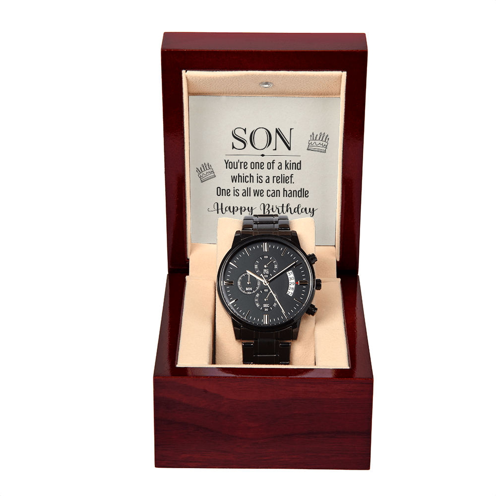 To My Son, One of a Kind Black Chronograph Watch
