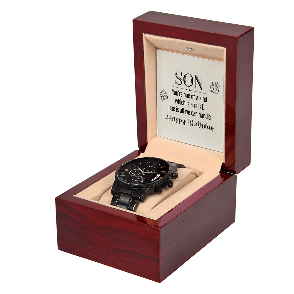 To My Son, One of a Kind Black Chronograph Watch