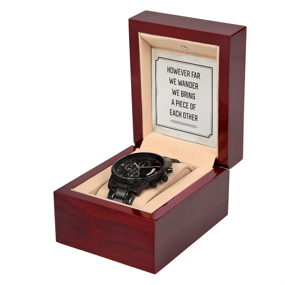 However Far We Wander Black Chronograph Watch