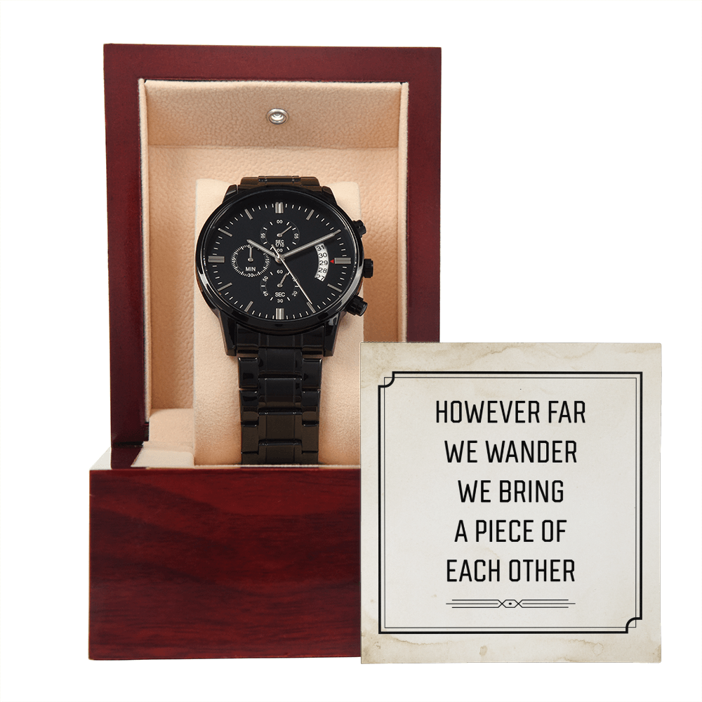 However Far We Wander Black Chronograph Watch
