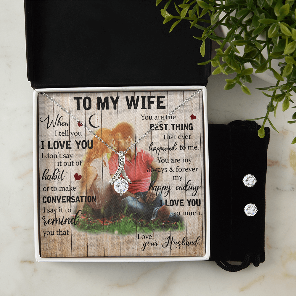 To My Wife Alluring Beauty Necklace & Earring Set