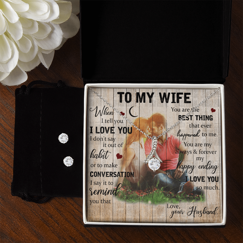 To My Wife Alluring Beauty Necklace & Earring Set
