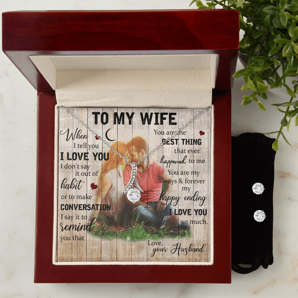 To My Wife Alluring Beauty Necklace & Earring Set