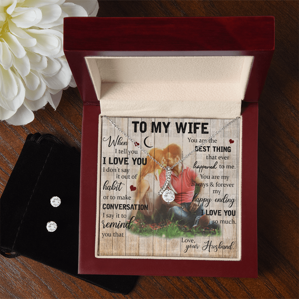 To My Wife Alluring Beauty Necklace & Earring Set