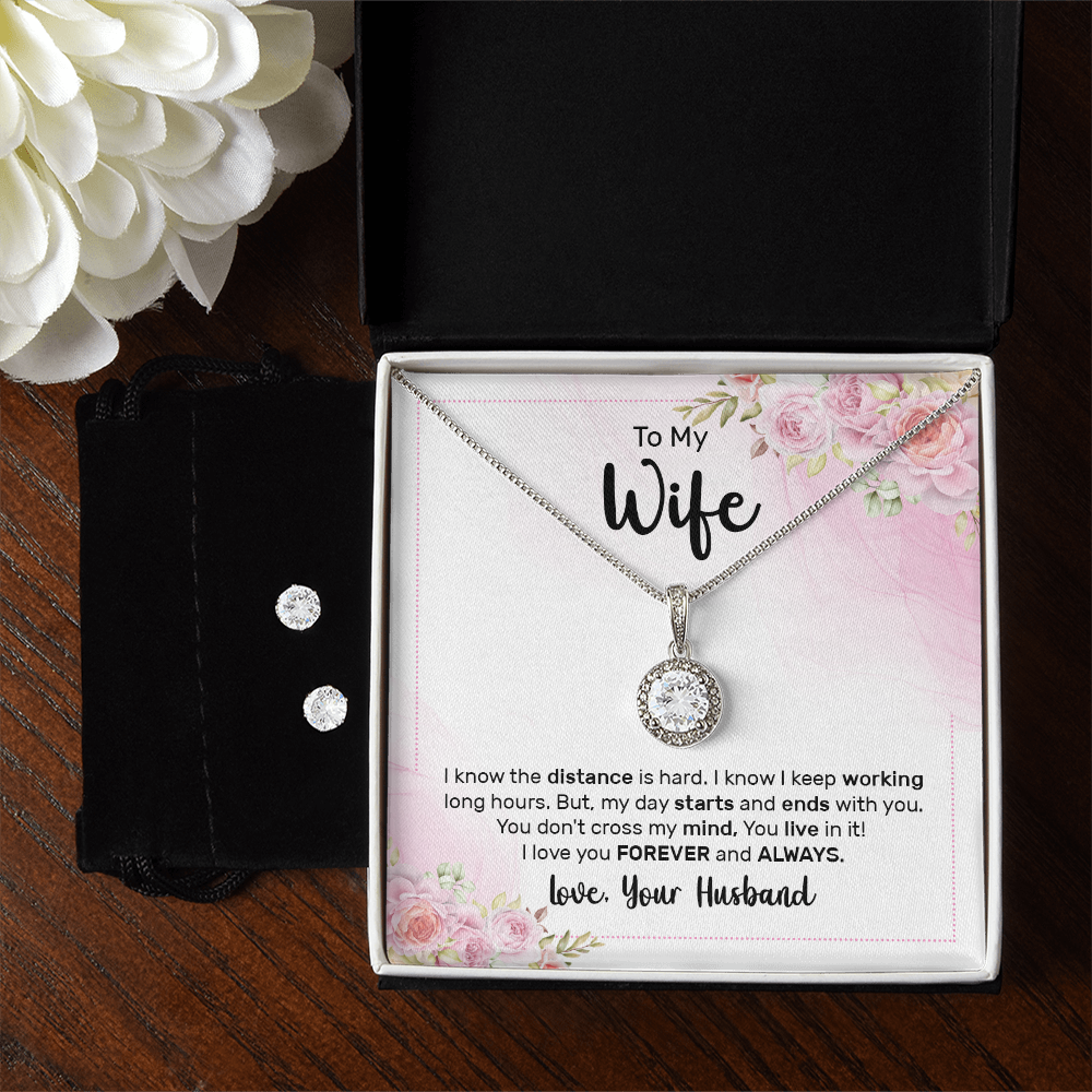 To My Wife Eternal Hope Necklace & Earring Set