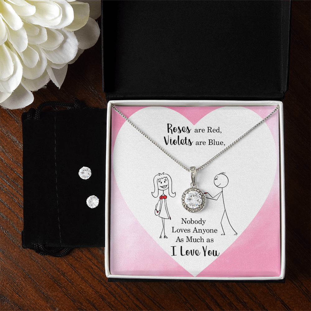 Roses Are Red, I Love You Eternal Hope Necklace & Earring Set