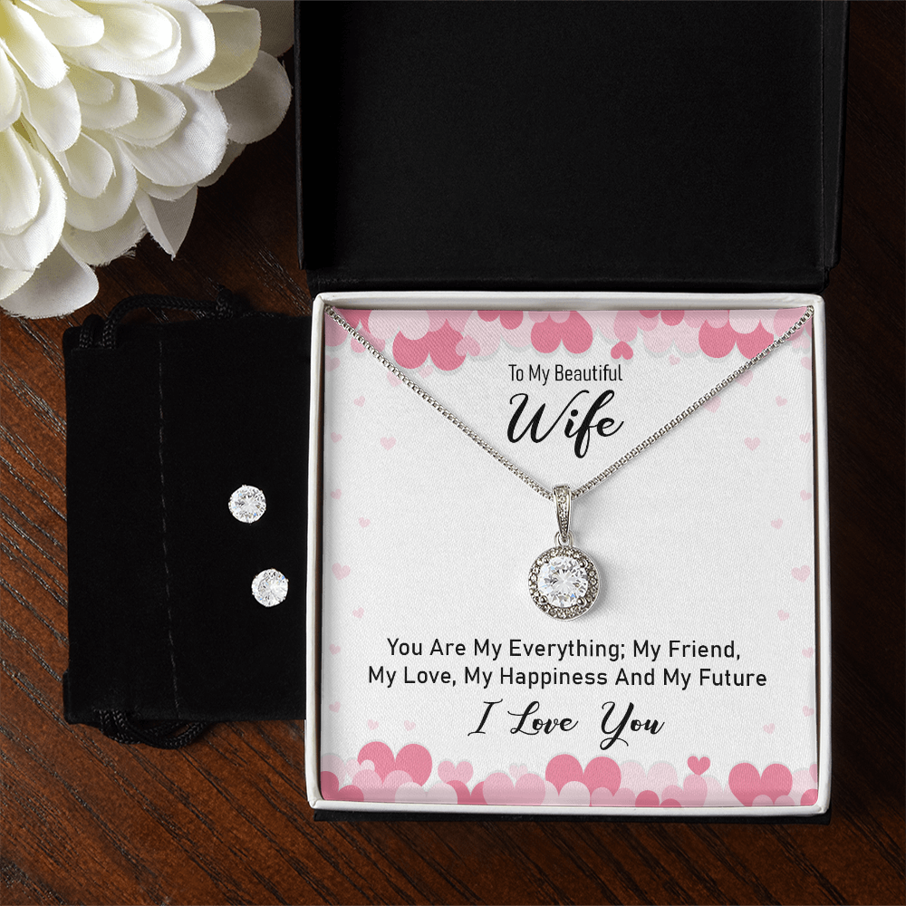 To My Beautiful Wife, My Everything Eternal Hope Necklace & Earring Set