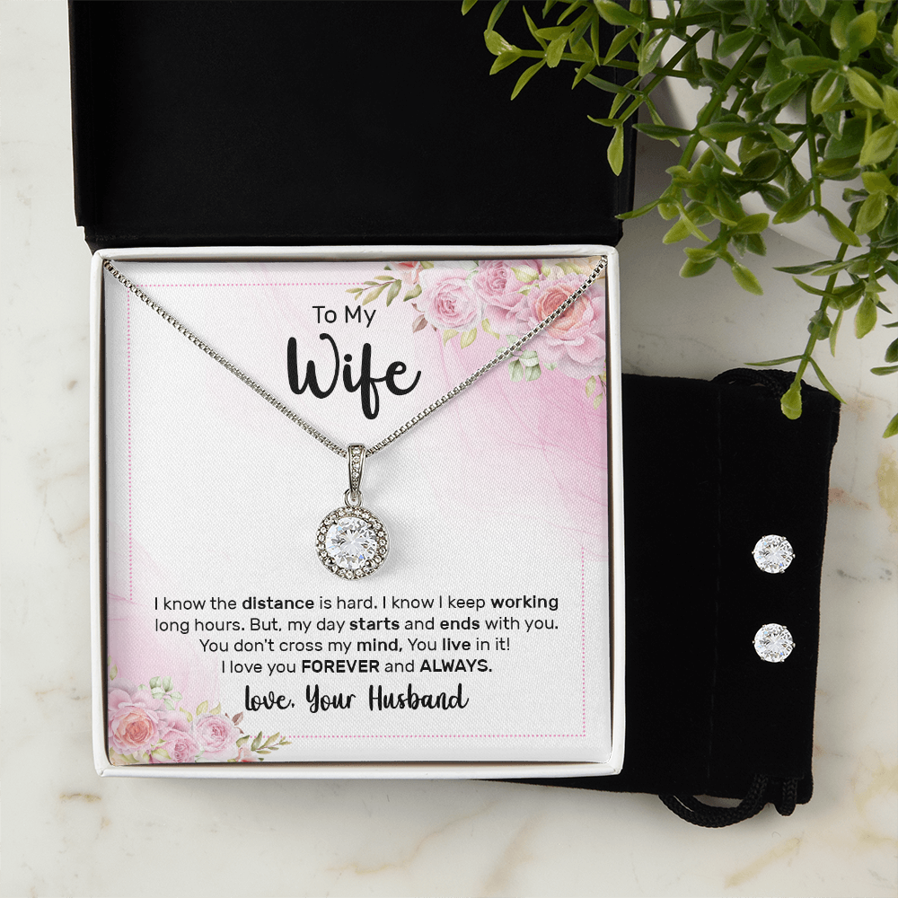 To My Wife Eternal Hope Necklace & Earring Set