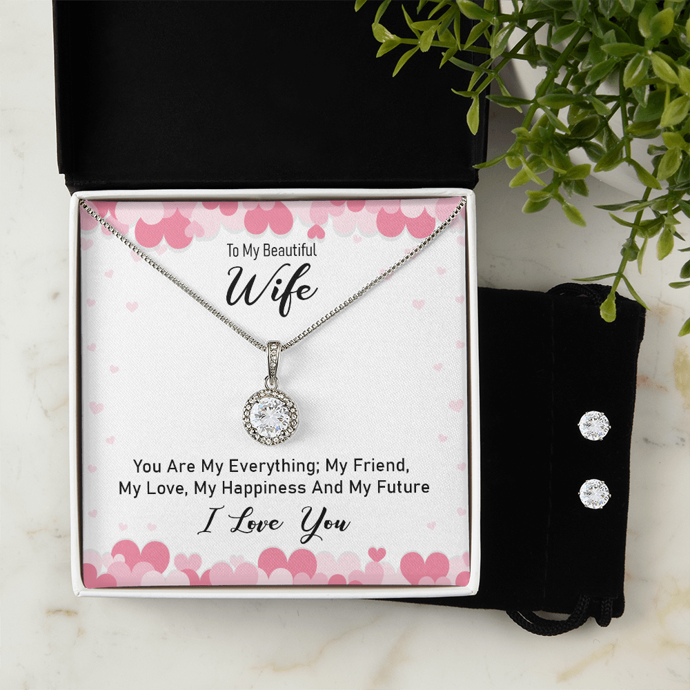 To My Beautiful Wife, My Everything Eternal Hope Necklace & Earring Set