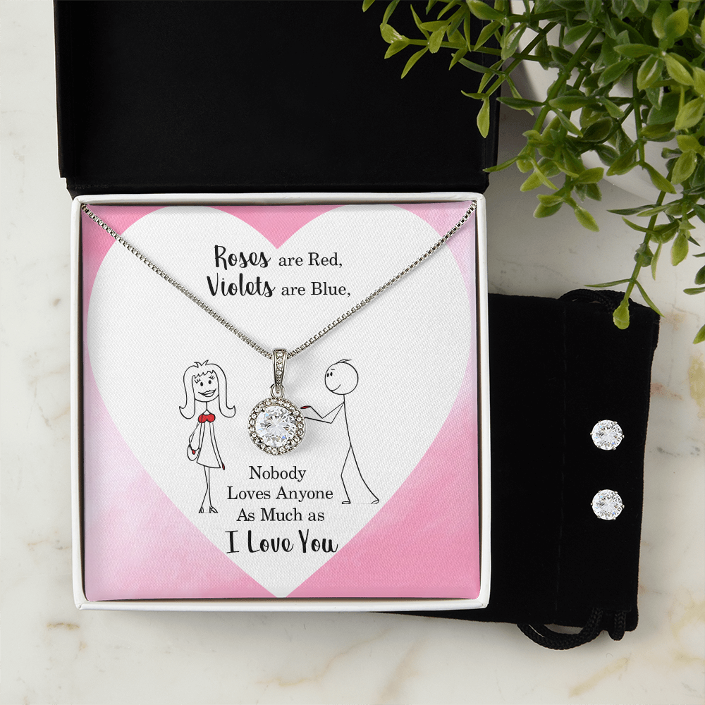 Roses Are Red, I Love You Eternal Hope Necklace & Earring Set