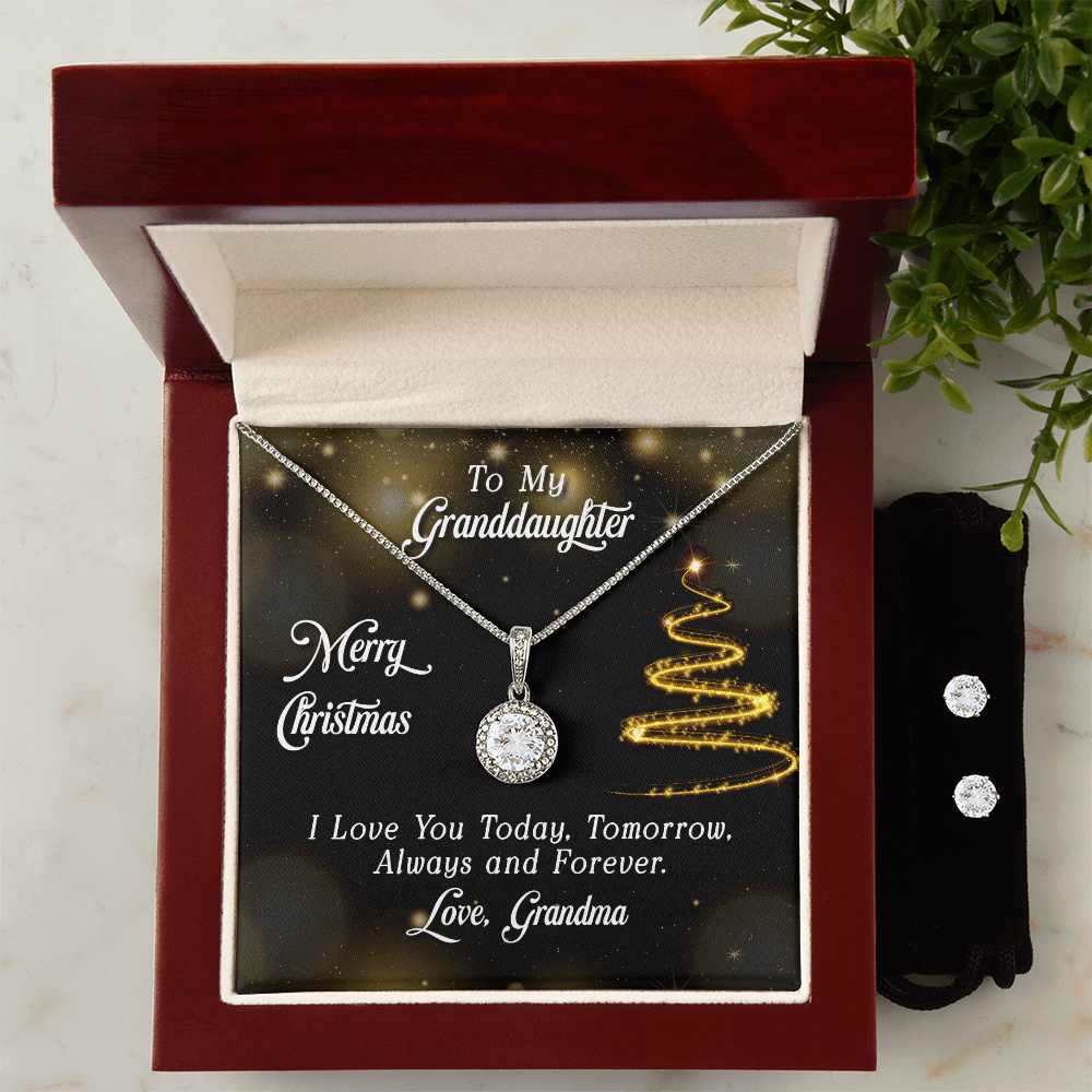 To My Granddaughter, Merry Christmas Eternal Hope Necklace & Earring Set