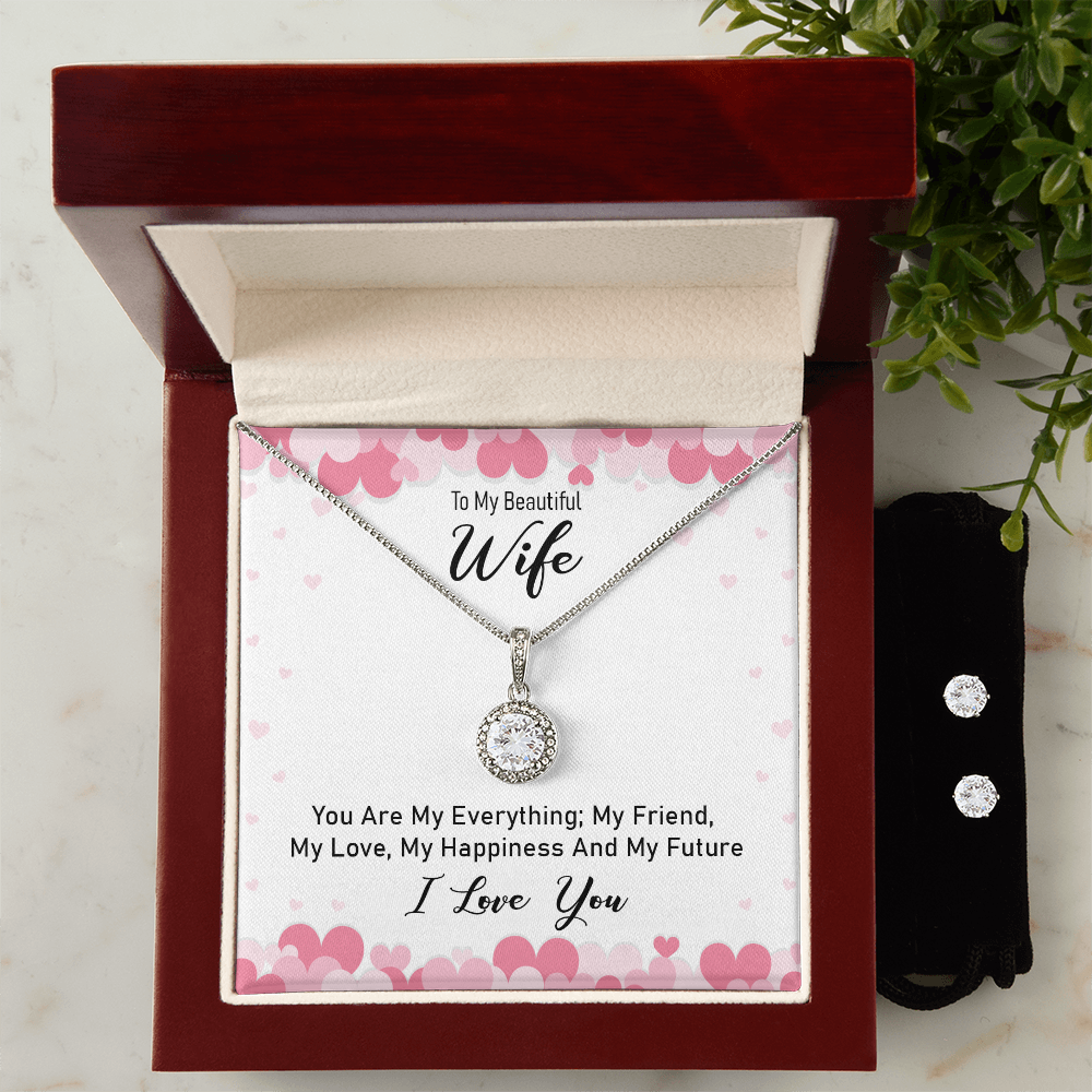 To My Beautiful Wife, My Everything Eternal Hope Necklace & Earring Set