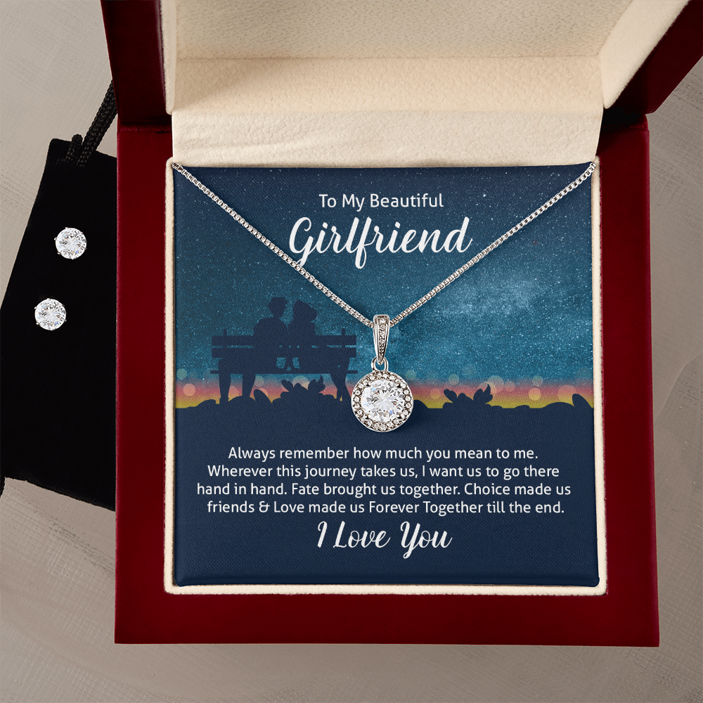 To My Beautiful Girlfriend, Forever Together Eternal Hope Necklace & Earring Set