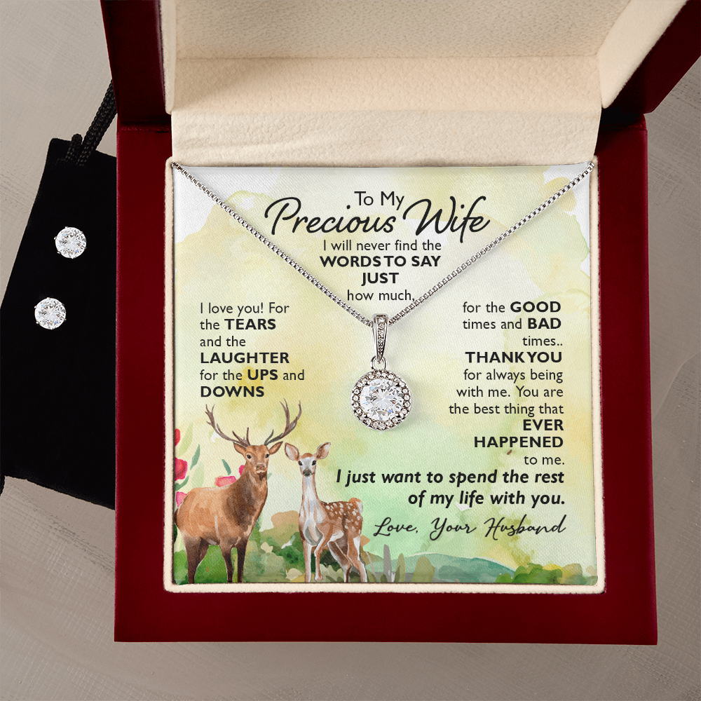 To My Precious Wife, Through Ups and Downs Eternal Hope Necklace & Earring Set