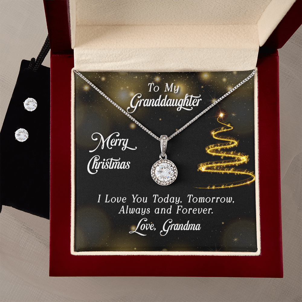 To My Granddaughter, Merry Christmas Eternal Hope Necklace & Earring Set