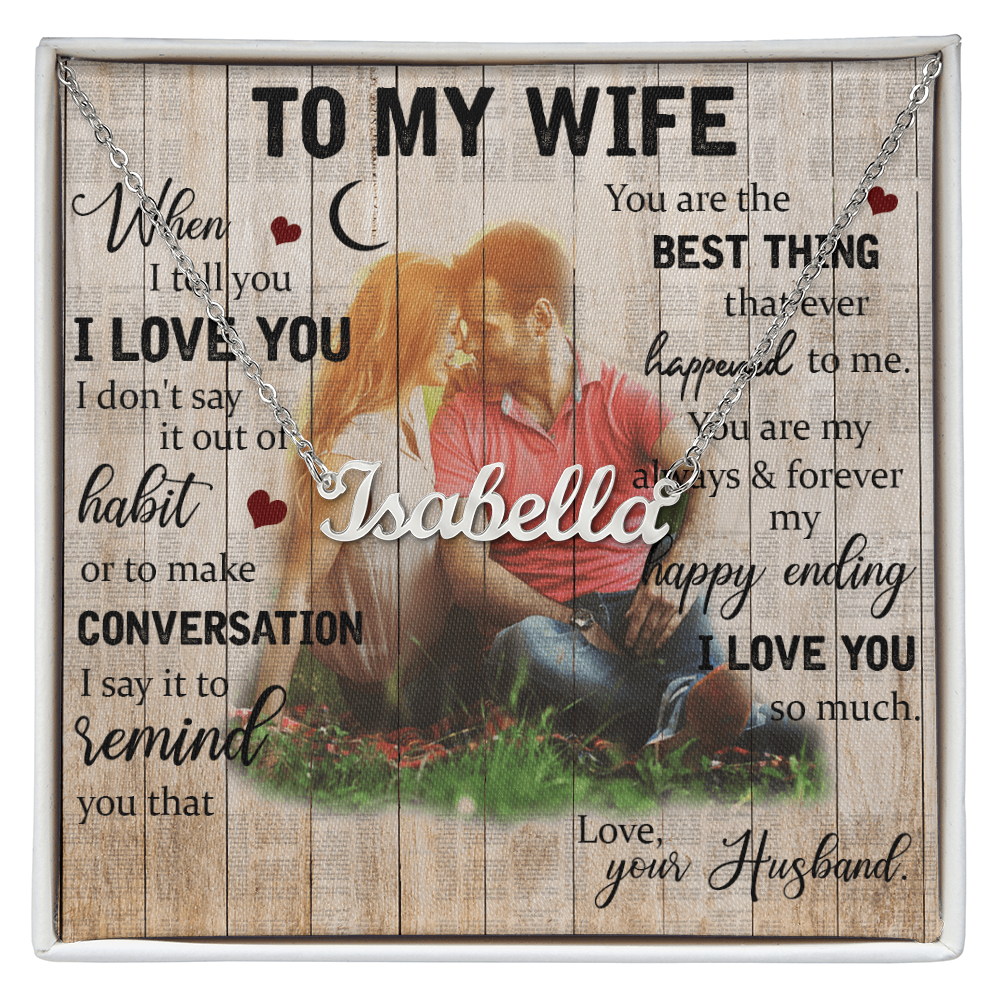 To My Wife Custom Name Necklace