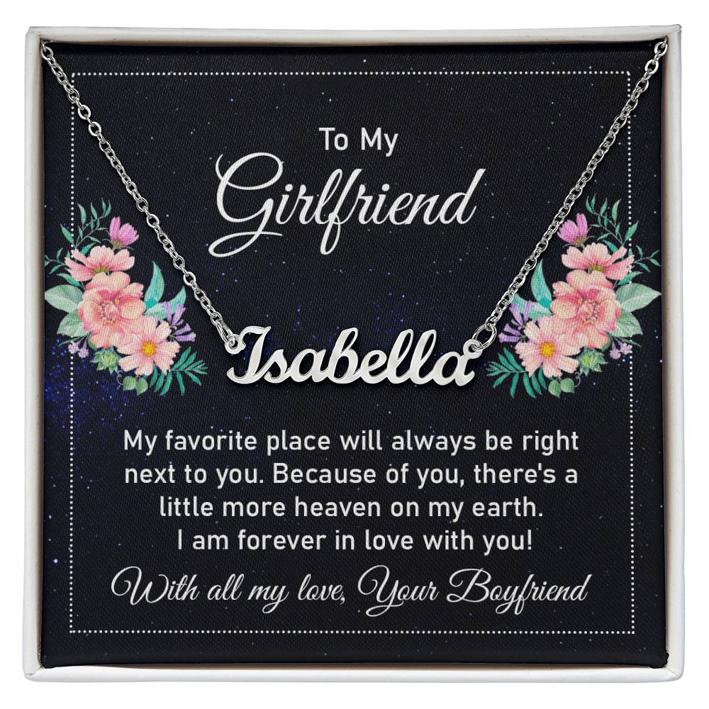 To My Girlfriend Forever in Love Custom Name Necklace