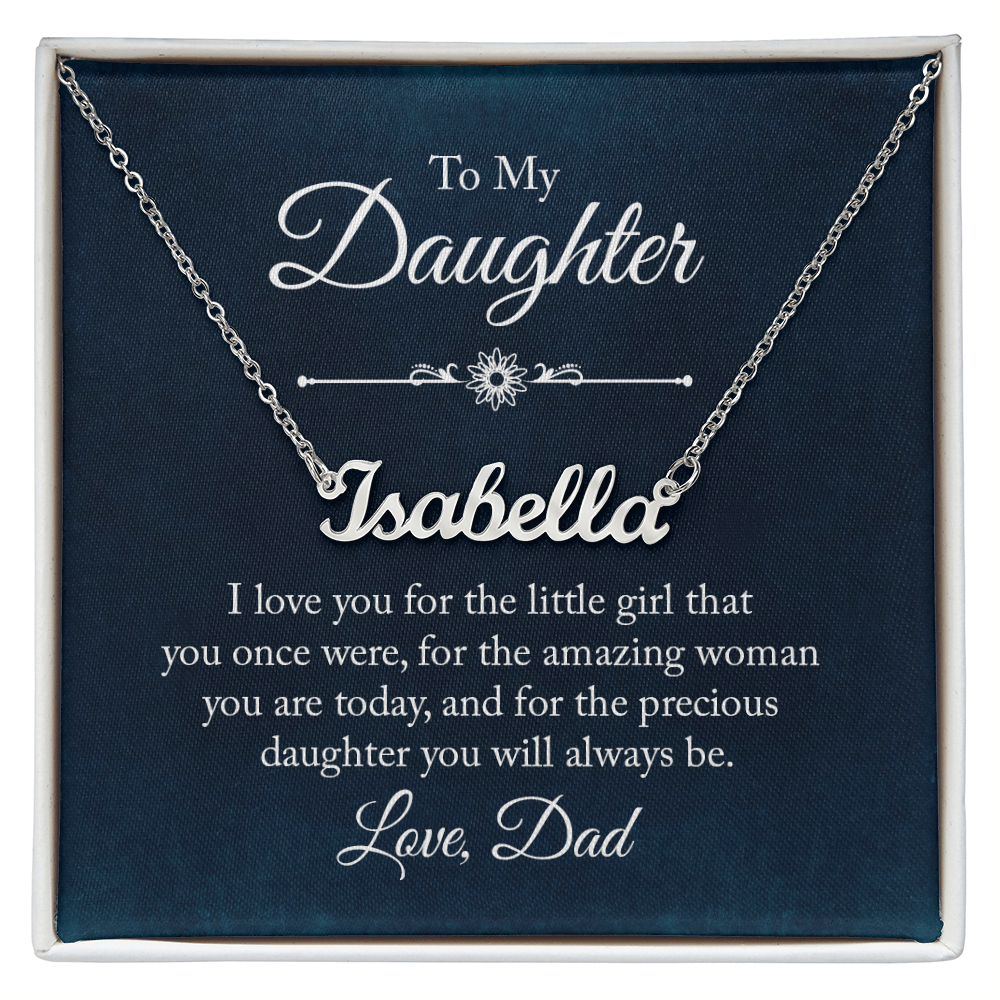 To My Daughter Love Dad Custom Name Necklace