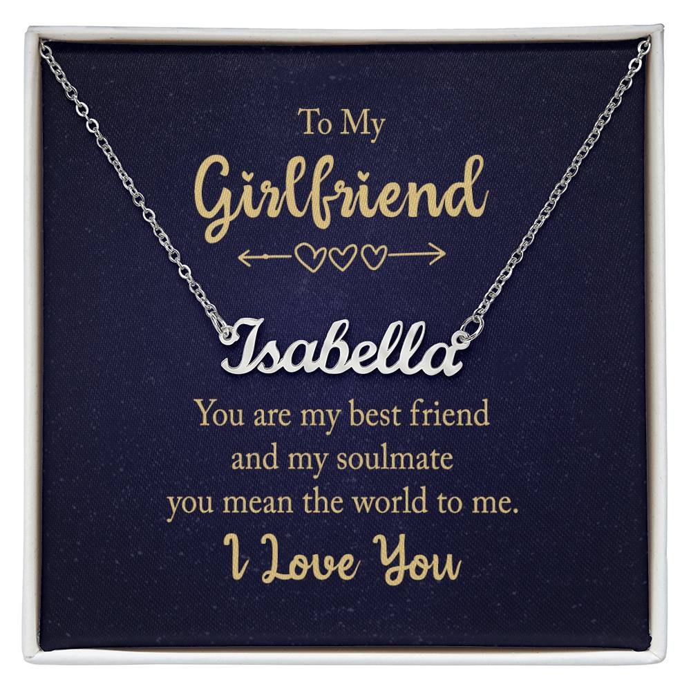 To My Girlfriend Best Friend and Soulmate Custom Name Necklace