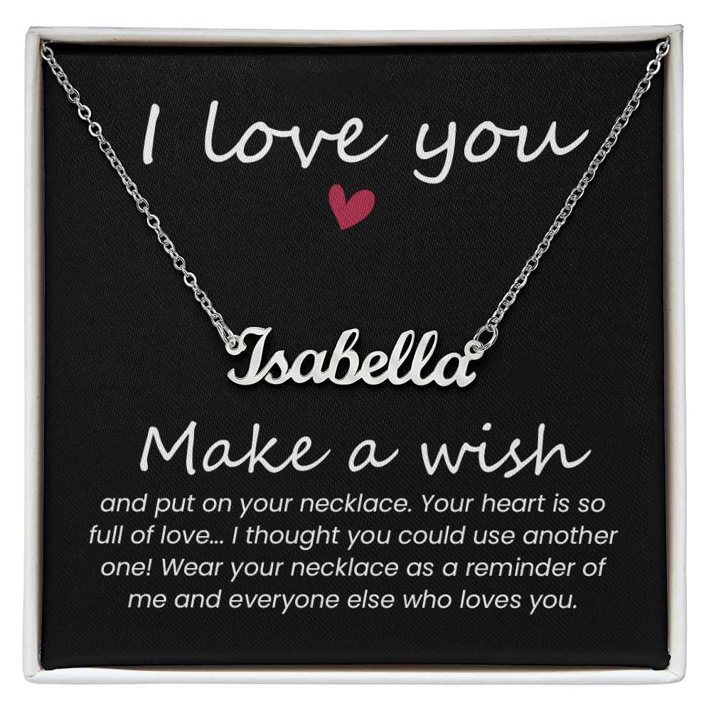 I Love You Make a Wish Custom Name Necklace