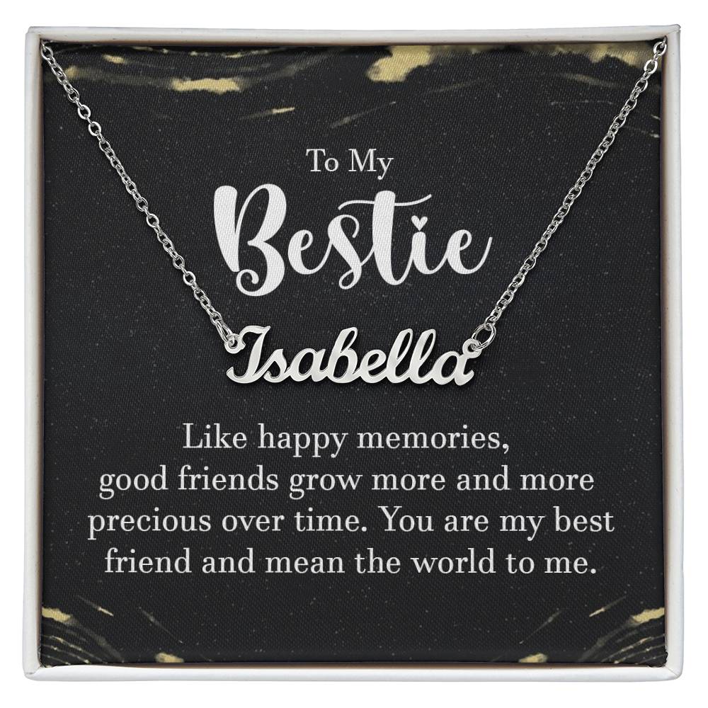 To My Bestie Precious Memories Custom Name Necklace