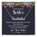 To My Amazing Sister Distance Never Separates Us Custom Name Necklace