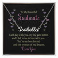 To My Beautiful Soulmate Woman of My Dreams Custom Name Necklace