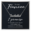 To My Fiancee Handle Your Heart with Care Custom Name Necklace