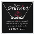 To My Girlfriend You Make My Troubles Go Away Custom Name Necklace