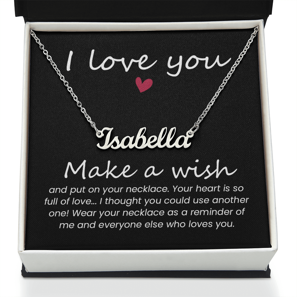 I Love You Make a Wish Custom Name Necklace